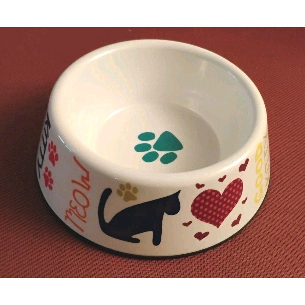 Whisker City Melamine Cat Bowl 12 oz Food Dish No Slip Grip (1)